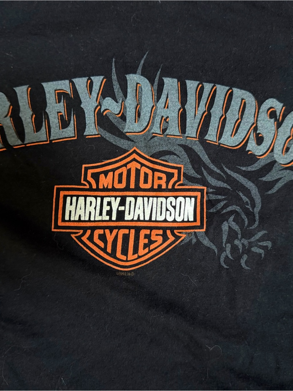 Harley-Davidson Black Long Sleeve Tee with thumb holes. - Picture 2 of 5